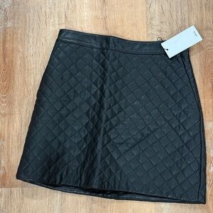 Mango Black Quilted Mini Skirt
